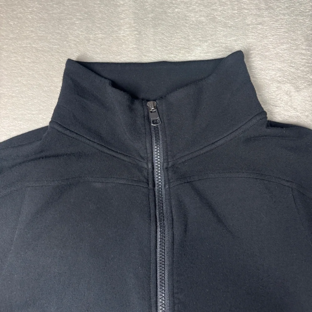 Varley Women’s Black Full Zip Mock Neck Ribbed Sides Athletic Jacket Size Large